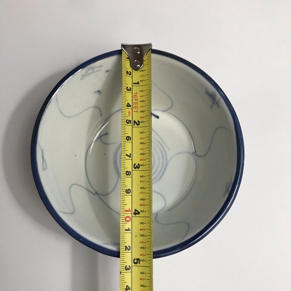 Rare Chinese Blue White Floral Porcelain Rice Noodle Bowls-Vintage set of 2 - Picture 6 of 8